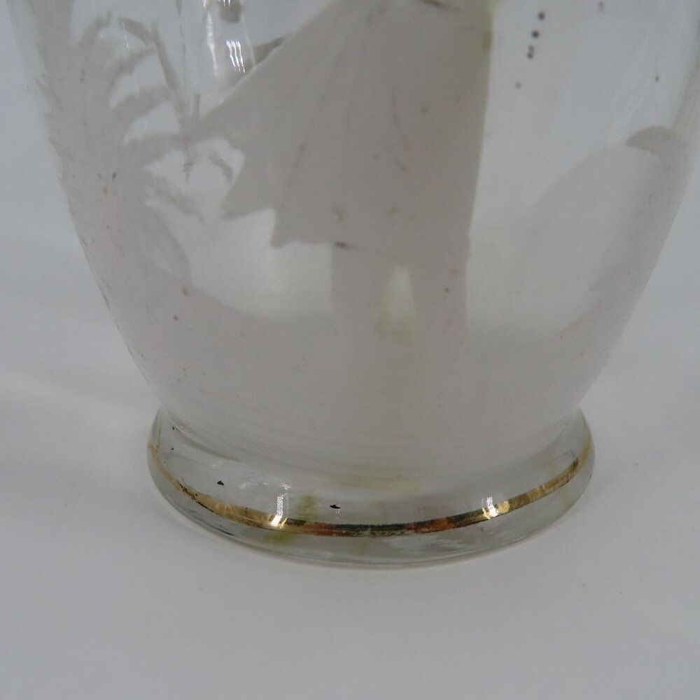 Antique Hand Blown Glass Vinegar Decanter Painted Angel Child Cruet Stopper VTG - Picture 10 of 14